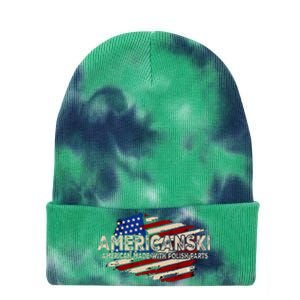 Americanski American Made With Polish Parts USA Flag Tie Dye 12in Knit Beanie