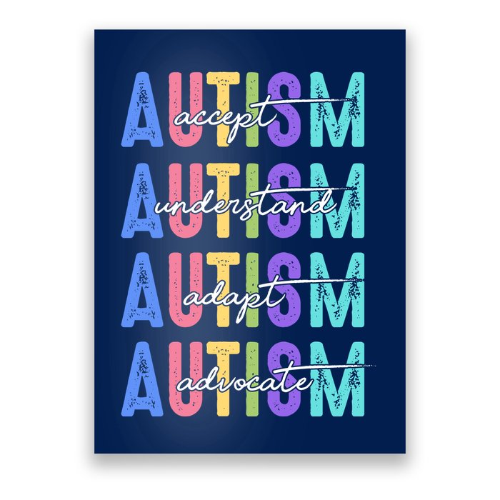 Autism Awareness Month Accept Understand Adapt Advocate Poster
