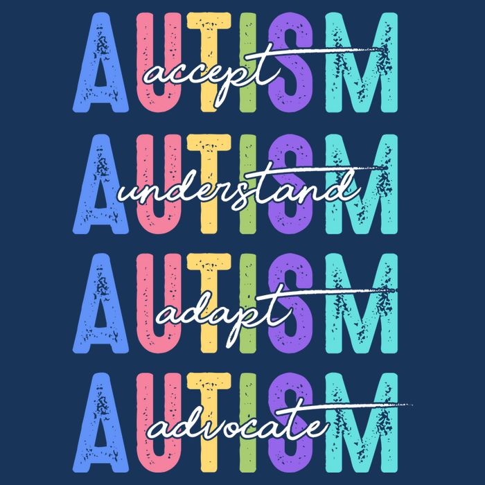 Autism Awareness Month Accept Understand Adapt Advocate Poster