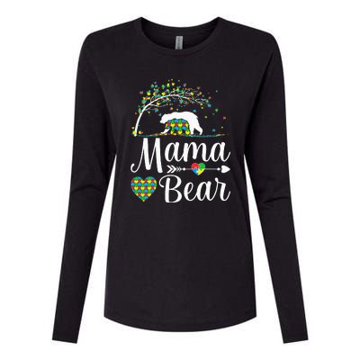 Autism Awareness Mama And Bear Support Autistic Autism Mom Womens Cotton Relaxed Long Sleeve T-Shirt