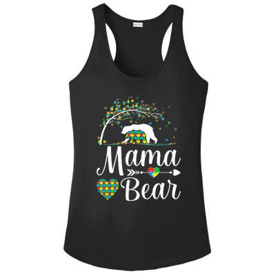 Autism Awareness Mama And Bear Support Autistic Autism Mom Ladies PosiCharge Competitor Racerback Tank