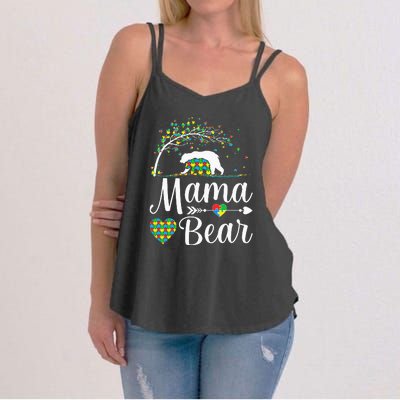 Autism Awareness Mama And Bear Support Autistic Autism Mom Women's Strappy Tank