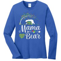 Autism Awareness Mama And Bear Support Autistic Autism Mom Ladies Long Sleeve Shirt