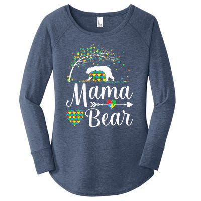 Autism Awareness Mama And Bear Support Autistic Autism Mom Women's Perfect Tri Tunic Long Sleeve Shirt