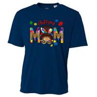 Autism Awareness Mom Autism Messy Bun Melanin Cooling Performance Crew T-Shirt