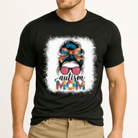 Autism Awareness Messy Bun Autism Mom Coquette Bow Puzzle Cooling Performance Crew T-Shirt