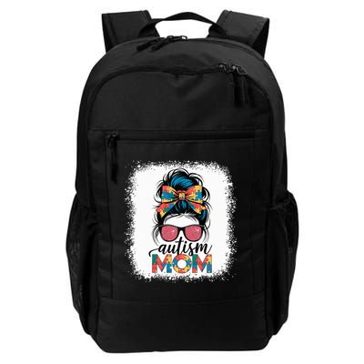 Autism Awareness Messy Bun Autism Mom Coquette Bow Puzzle Backpack