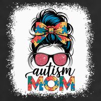 Autism Awareness Messy Bun Autism Mom Coquette Bow Puzzle 11oz C Handle Ceramic Mug