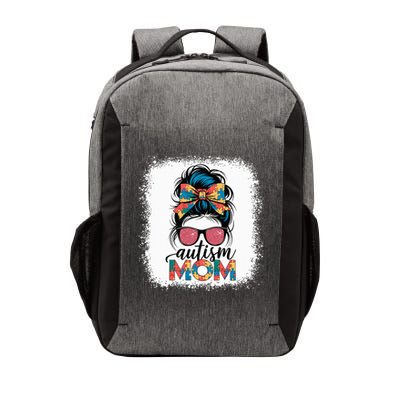 Autism Awareness Messy Bun Autism Mom Coquette Bow Puzzle Vector Backpack