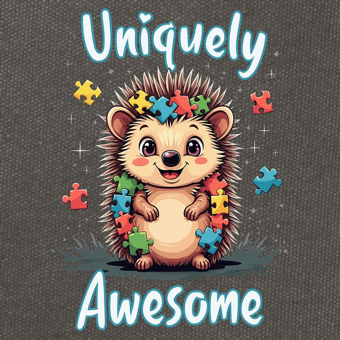 Autism Awareness Month Hedgehog Acceptance Neurodiversity Cotton Canvas Backpack