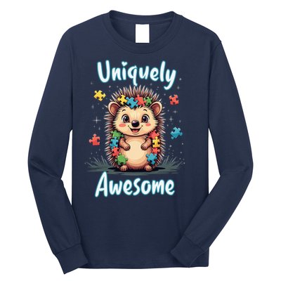 Autism Awareness Month Hedgehog Acceptance Neurodiversity Long Sleeve Shirt