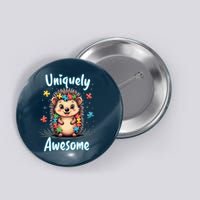 Autism Awareness Month Hedgehog Acceptance Neurodiversity Button