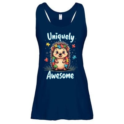 Autism Awareness Month Hedgehog Acceptance Neurodiversity Ladies Essential Flowy Tank