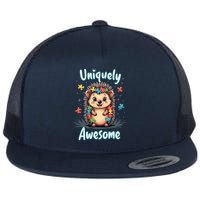 Autism Awareness Month Hedgehog Acceptance Neurodiversity Flat Bill Trucker Hat