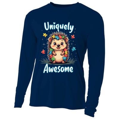 Autism Awareness Month Hedgehog Acceptance Neurodiversity Cooling Performance Long Sleeve Crew