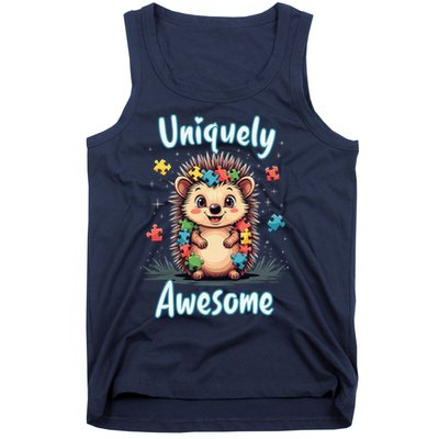 Autism Awareness Month Hedgehog Acceptance Neurodiversity Tank Top