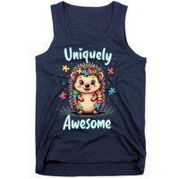 Autism Awareness Month Hedgehog Acceptance Neurodiversity Tank Top
