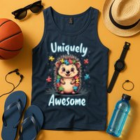 Autism Awareness Month Hedgehog Acceptance Neurodiversity Tank Top