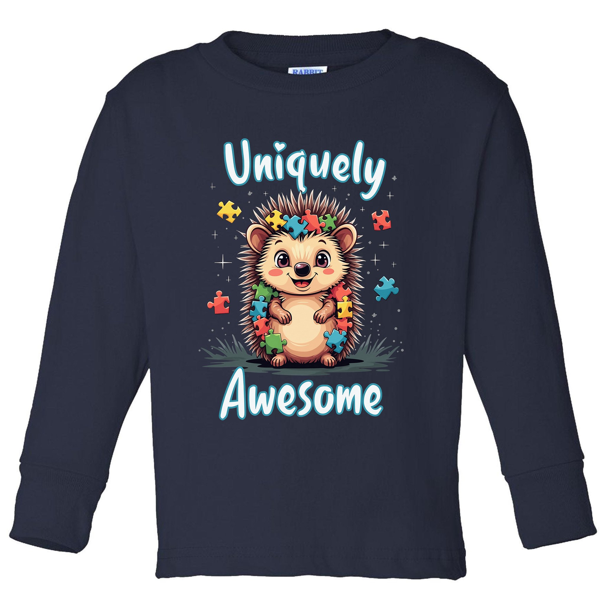 Autism Awareness Month Hedgehog Acceptance Neurodiversity Toddler Long Sleeve Shirt