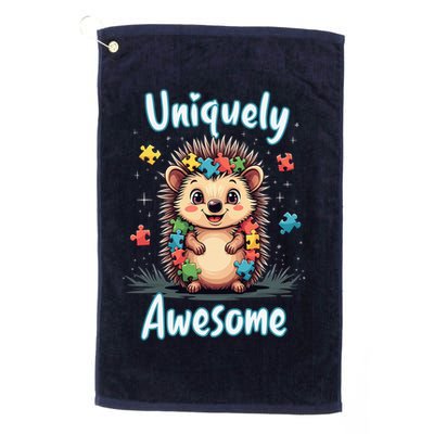 Autism Awareness Month Hedgehog Acceptance Neurodiversity Golf Towel