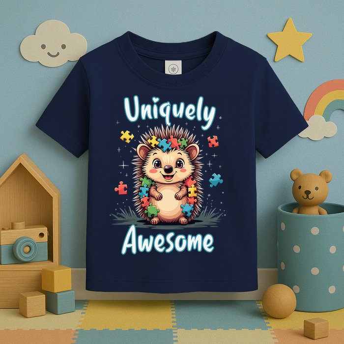 Autism Awareness Month Hedgehog Acceptance Neurodiversity Toddler T-Shirt