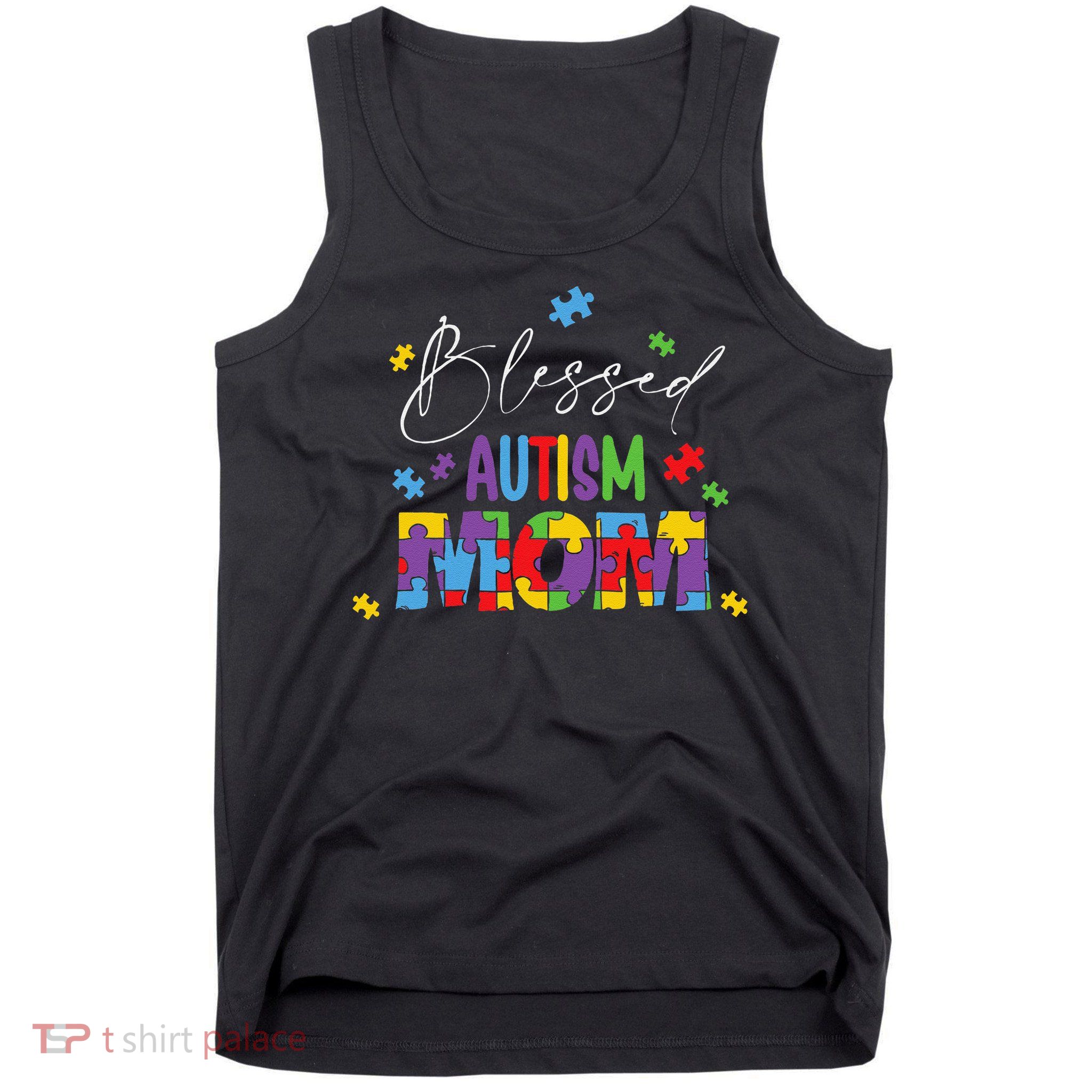Autism Awareness Mother Son Autistic Blessed Autism Mom Tank Top