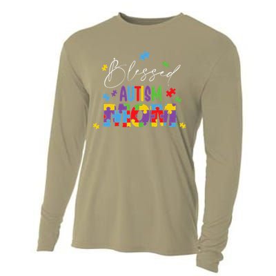 Autism Awareness Mother Son Autistic Blessed Autism Mom Cooling Performance Long Sleeve Crew