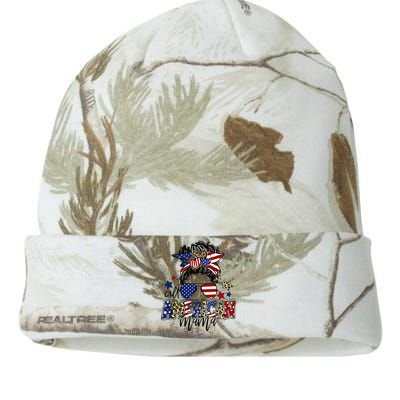 All American Mama Messy Bun Patriotic 4th Of July Kati Licensed 12" Camo Beanie