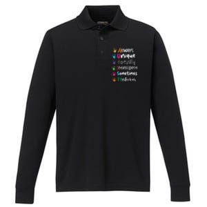 Autism Awareness Mom Autism Always Unique Intelligent Performance Long Sleeve Polo