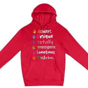 Autism Awareness Mom Autism Always Unique Intelligent Premium Pullover Hoodie