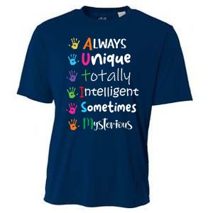 Autism Awareness Mom Autism Always Unique Intelligent Cooling Performance Crew T-Shirt