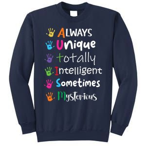 Autism Awareness Mom Autism Always Unique Intelligent Sweatshirt