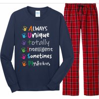 Autism Awareness Mom Autism Always Unique Intelligent Long Sleeve Pajama Set