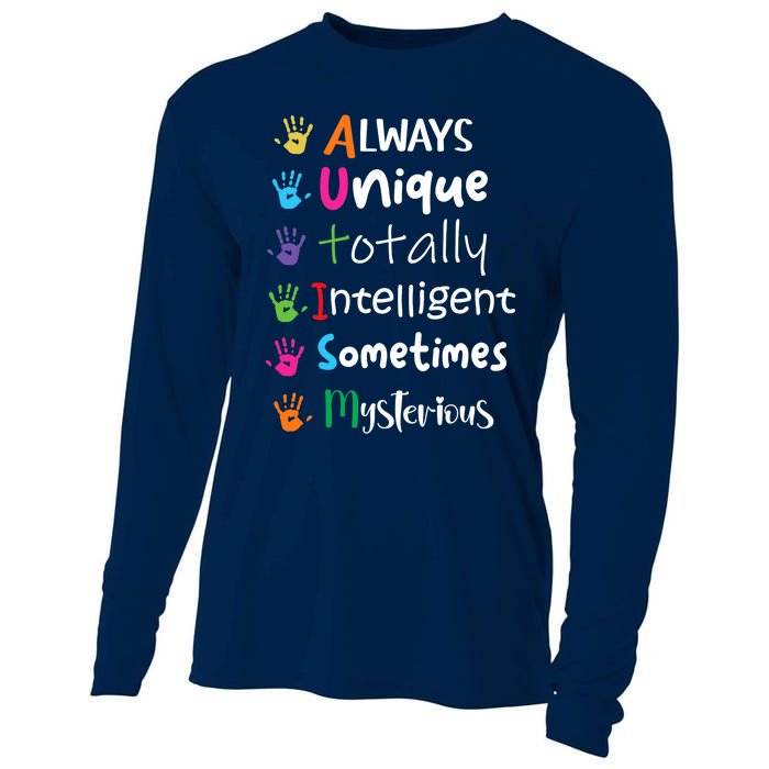 Autism Awareness Mom Autism Always Unique Intelligent Cooling Performance Long Sleeve Crew