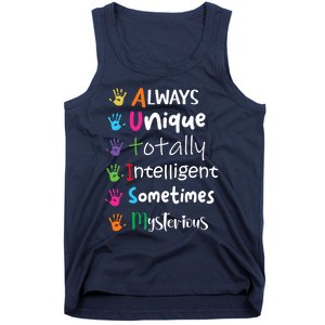 Autism Awareness Mom Autism Always Unique Intelligent Tank Top