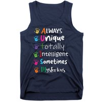 Autism Awareness Mom Autism Always Unique Intelligent Tank Top