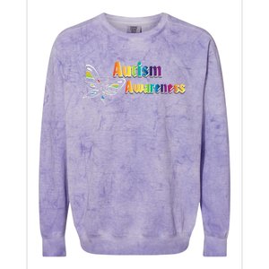 Autism Awareness Month Minimalist Butterfly Colorblast Crewneck Sweatshirt