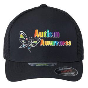 Autism Awareness Month Minimalist Butterfly Flexfit Unipanel Trucker Cap