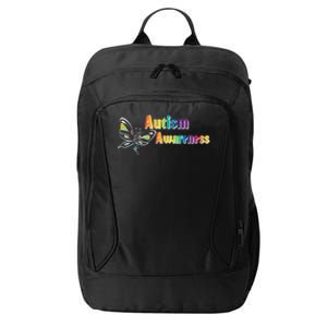 Autism Awareness Month Minimalist Butterfly City Backpack