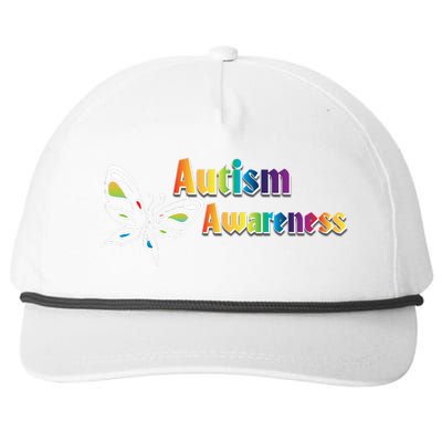 Autism Awareness Month Minimalist Butterfly Snapback Five-Panel Rope Hat