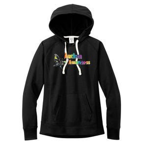 Autism Awareness Month Minimalist Butterfly Women's Fleece Hoodie