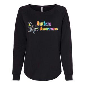 Autism Awareness Month Minimalist Butterfly Womens California Wash Sweatshirt