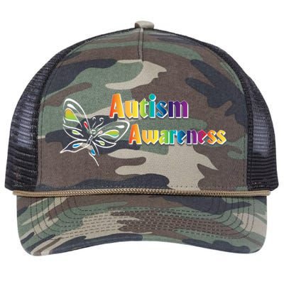 Autism Awareness Month Minimalist Butterfly Retro Rope Trucker Hat Cap