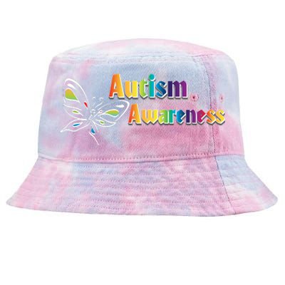 Autism Awareness Month Minimalist Butterfly Tie-Dyed Bucket Hat