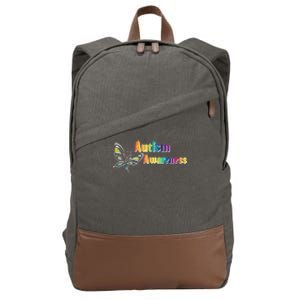 Autism Awareness Month Minimalist Butterfly Cotton Canvas Backpack