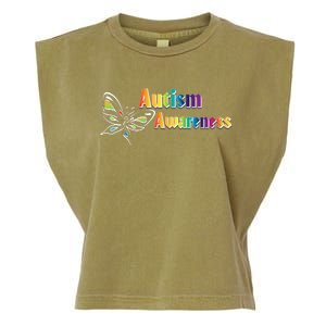 Autism Awareness Month Minimalist Butterfly Garment-Dyed Women's Muscle Tee