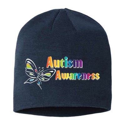 Autism Awareness Month Minimalist Butterfly Sustainable Beanie