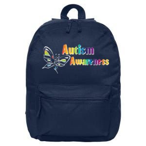 Autism Awareness Month Minimalist Butterfly 16 in Basic Backpack