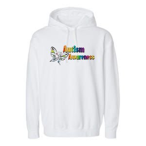 Autism Awareness Month Minimalist Butterfly Garment-Dyed Fleece Hoodie