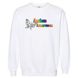 Autism Awareness Month Minimalist Butterfly Garment-Dyed Sweatshirt